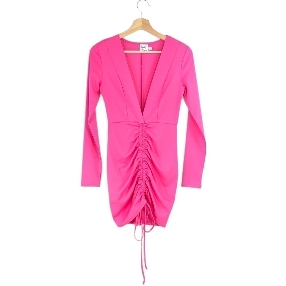 Princess Polly - Front Cinch V-neck Mini Dress - 2